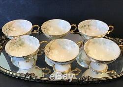 Lot Of 6 Pedistal Tea Cups Limoges Tressemanes Vogt Or Minton Unmarked Antique