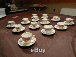 Lot Of Vintage Fine English Bone China Tea Cups And Saucers Floral