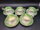 Lot Of 5 Antique Coalport Adelaide Coffee Cup And Saucer Hand Painted 1840