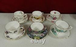 Lot of 6 Tea Cup and Saucer England Bone China Lot B