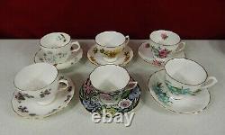 Lot of 6 Tea Cup and Saucer England Bone China Lot B