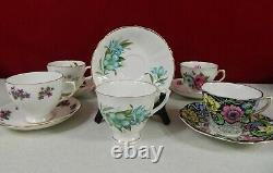 Lot of 6 Tea Cup and Saucer England Bone China Lot B