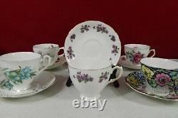 Lot of 6 Tea Cup and Saucer England Bone China Lot B