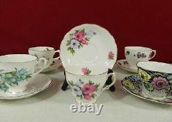 Lot of 6 Tea Cup and Saucer England Bone China Lot B