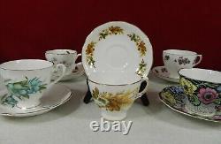 Lot of 6 Tea Cup and Saucer England Bone China Lot B