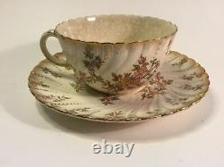 Louis XV Pearled Porcelaine Teacup Petite DejuenerSet Sarreguemines c. 1850s
