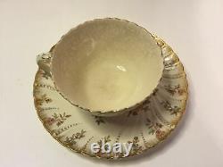 Louis XV Pearled Porcelaine Teacup Petite DejuenerSet Sarreguemines c. 1850s