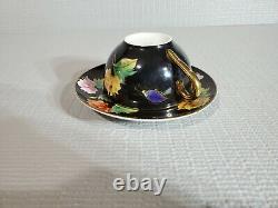 Lovely Rare Antique Vintage Zsolnay Set of Tea Cup Saucer Flower Insects Hungary