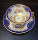 Lovely Wk Wilhelm Koch Dresden Germany Blue Gold Fruit & Flower Tea Cup & Saucer