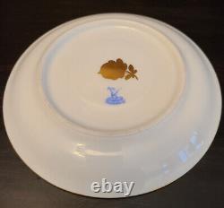 Lovely WK Wilhelm Koch Dresden Germany Blue Gold Fruit & Flower Tea Cup & Saucer