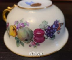 Lovely WK Wilhelm Koch Dresden Germany Blue Gold Fruit & Flower Tea Cup & Saucer