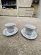Lynns Fine China Flower Print Cup And Saucer Set (set Of 12) Silver / White