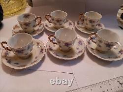 MADE IN Japan Hand-painted China Cup And Saucer Demitasse Set of Six