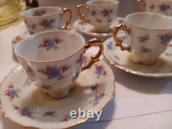 MADE IN Japan Hand-painted China Cup And Saucer Demitasse Set of Six