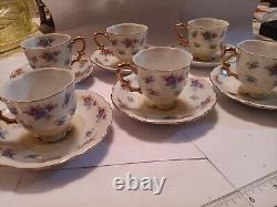 MADE IN Japan Hand-painted China Cup And Saucer Demitasse Set of Six