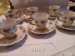 MADE IN Japan Hand-painted China Cup And Saucer Demitasse Set of Six