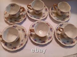 MADE IN Japan Hand-painted China Cup And Saucer Demitasse Set of Six