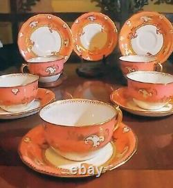 MAGNIFICENT PORCELAIN TEA SERVICE? ROYAL CROWN DERBY? STUNNING in GILT SALMON $260