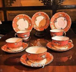 MAGNIFICENT PORCELAIN TEA SERVICE? ROYAL CROWN DERBY? STUNNING in GILT SALMON $260