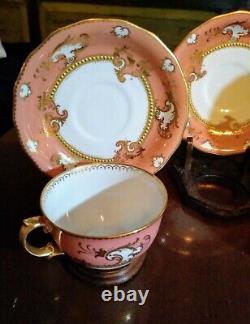 MAGNIFICENT PORCELAIN TEA SERVICE? ROYAL CROWN DERBY? STUNNING in GILT SALMON $260