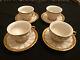 Meissen Golden Baroque 4 Tea Cups And Saucers Set