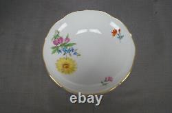 Meissen Hand Painted Flowers & Gold Entwined Handle Tea Cup & Saucer C