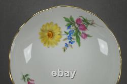 Meissen Hand Painted Flowers & Gold Entwined Handle Tea Cup & Saucer C