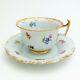 Meissen Porcelain Scattered Flowers Tea Cup & Saucer With Rare Shell Edge Ca. 1820