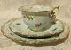 Meissen Set Of 3-tea Cup/saucer/dessert Plate Set Scattered Flowers X Backstamp