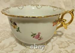 Meissen Set of 3-Tea Cup/Saucer/Dessert Plate Set Scattered Flowers X Backstamp