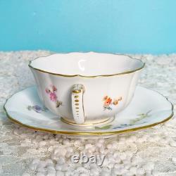 Meissen Vintage Tea Cup & Saucer Scatter Floral Design Porcelain