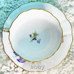 Meissen Vintage Tea Cup & Saucer Scatter Floral Design Porcelain