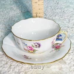Meissen Vintage Tea Cup & Saucer Scatter Floral Design Porcelain