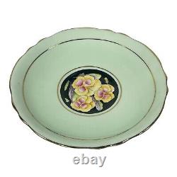 Mint Green Paragon Pansies Pansy Teacup Saucer Double Warrant Flowers Gold Trim