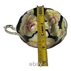 Mint Green Paragon Pansies Pansy Teacup Saucer Double Warrant Flowers Gold Trim