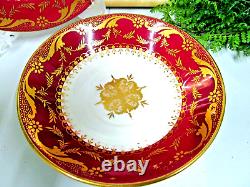 Mintons Cup & Saucer 1890's red and gold teacup London handle bone china trio