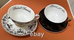 Miss Havershams Curiousities, Set Of 2 Porcelain Tea/Coffee Cups & Saucers