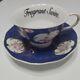 Miss Havisham's Blue Floral Fragrant Swine Insult Tea Cup & Saucer
