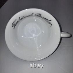 Miss Havisham's Blue Floral Fragrant Swine Insult Tea Cup & Saucer