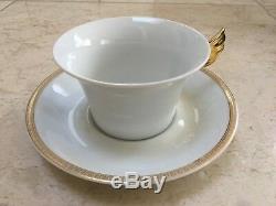 NEW Authentic VERSACE MEDUSA ROSENTHAL WHITE D'OR COFFEE TEA CUP SAUCER SET AG