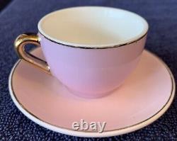 NEW Limoges Legle Rose Teacup & Saucer Plat Rim- 2 Teacups, 4 Saucers