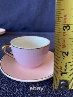 NEW Limoges Legle Rose Teacup & Saucer Plat Rim- 2 Teacups, 4 Saucers