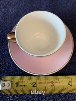 NEW Limoges Legle Rose Teacup & Saucer Plat Rim- 2 Teacups, 4 Saucers