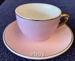 NEW Limoges Legle Rose Teacup & Saucer Plat Rim- 2 Teacups, 4 Saucers