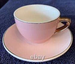 NEW Limoges Legle Rose Teacup & Saucer Plat Rim- 2 Teacups, 4 Saucers