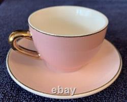 NEW Limoges Legle Rose Teacup & Saucer Plat Rim- 2 Teacups, 4 Saucers