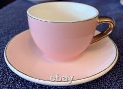 NEW Limoges Legle Rose Teacup & Saucer Plat Rim- 2 Teacups, 4 Saucers