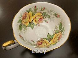 NEW Vintage Set 12 Queen's Fine Bone China Tea Cups Made in England Roses Ebony