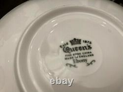 NEW Vintage Set 12 Queen's Fine Bone China Tea Cups Made in England Roses Ebony