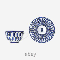 New Hermes Bleus D'ailleurs Pair Of Teacups And Saucers #p030016p Brand Nib F/sh